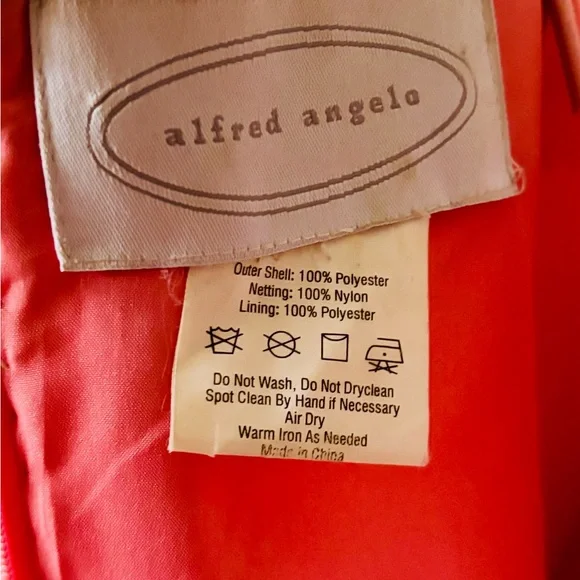 Alfred Angelo Coral Pink Beaded Princess Plus Size Prom Dress - Picture 12 of 16